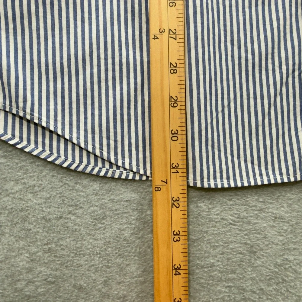 J. Crew Button Down Shirt Mens XL Blue Striped Mercantile Flex Slim